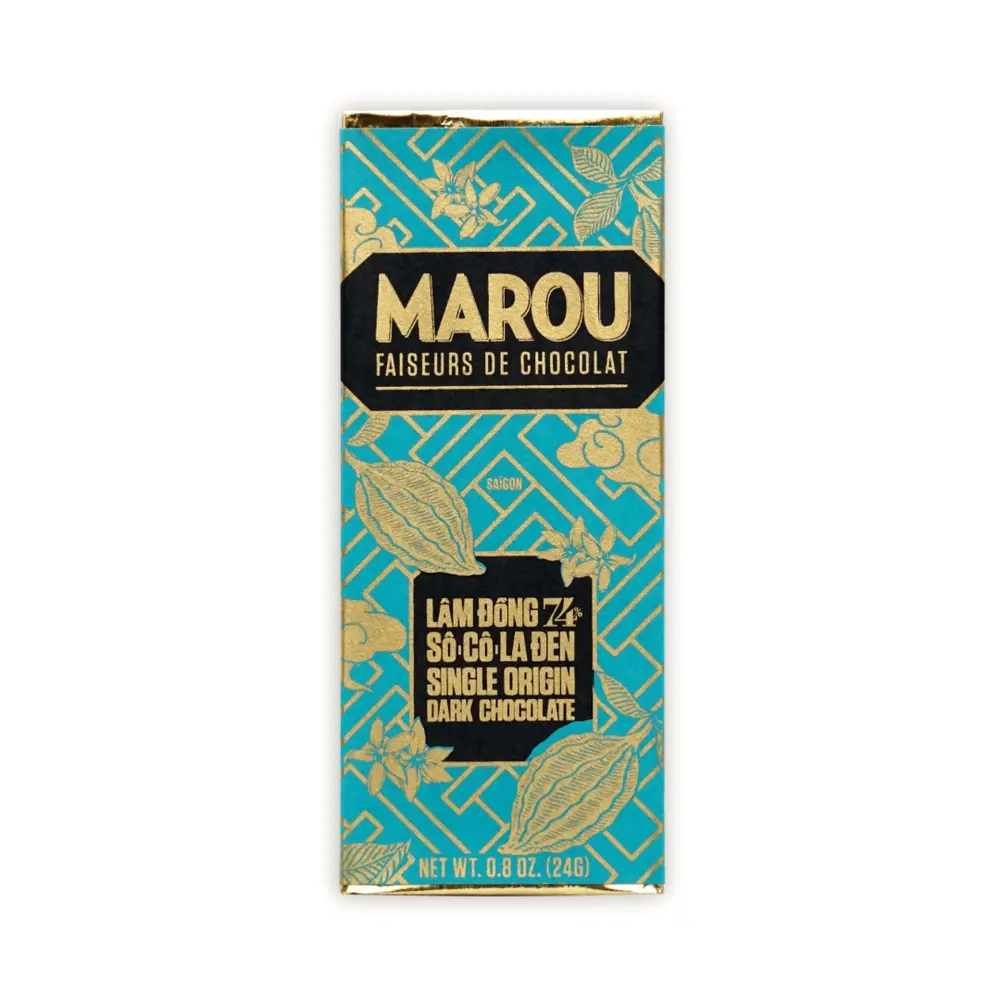 Socola Đen Nguyên Chất, Lam Dong 74% Single Origin Dark Chocolate (24g) - MAROU