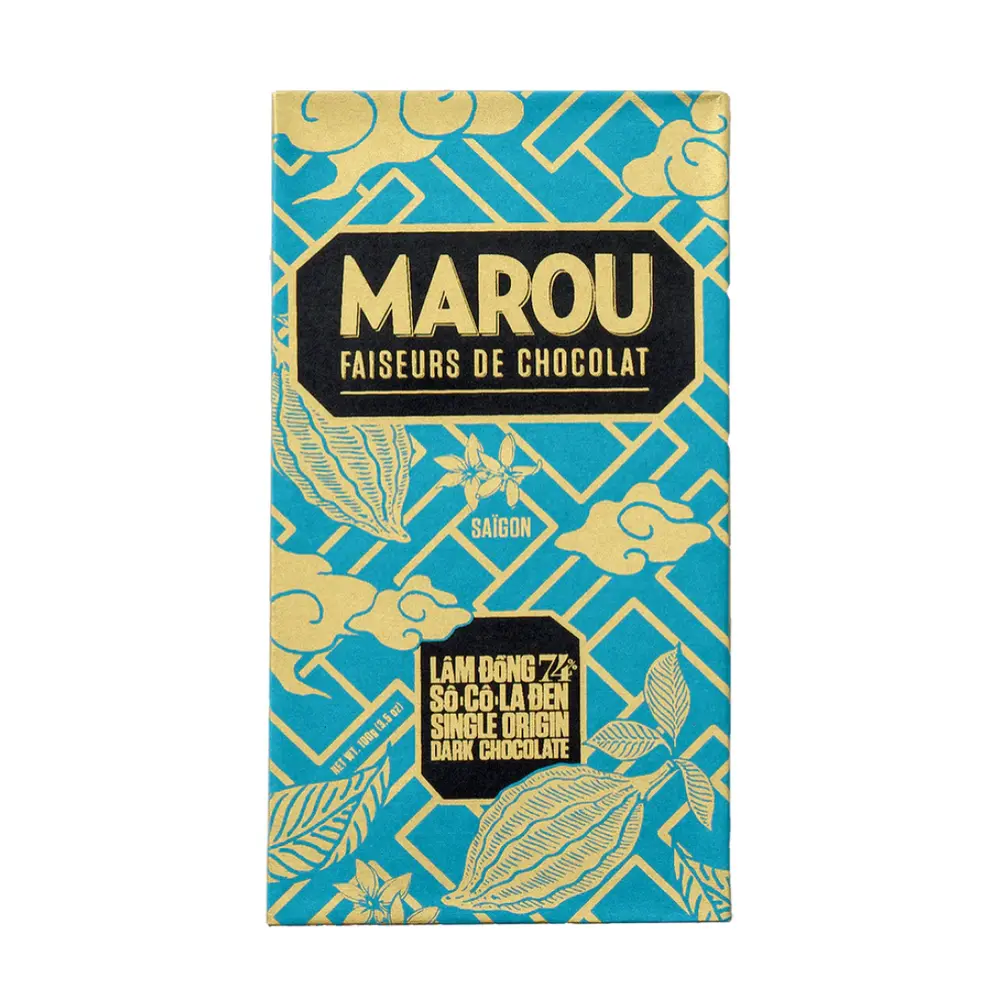 Socola Đen Nguyên Chất, Lam Dong 74% Single Origin Dark Chocolate (80g) - MAROU