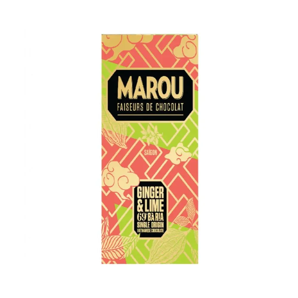 Socola Vị Gừng Chanh, Ba Ria 69% Single Origin Vietnamese Chocolate, Ginger & Lime (24g) - MAROU