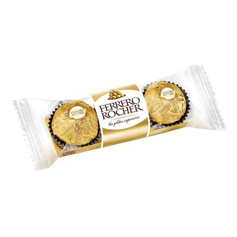 Socola Sữa Nhân Hạt Dẻ, Ferrero Rocher, Hazelnut Milk Chocolate, 3 Viên (37.5g) - FERRERO