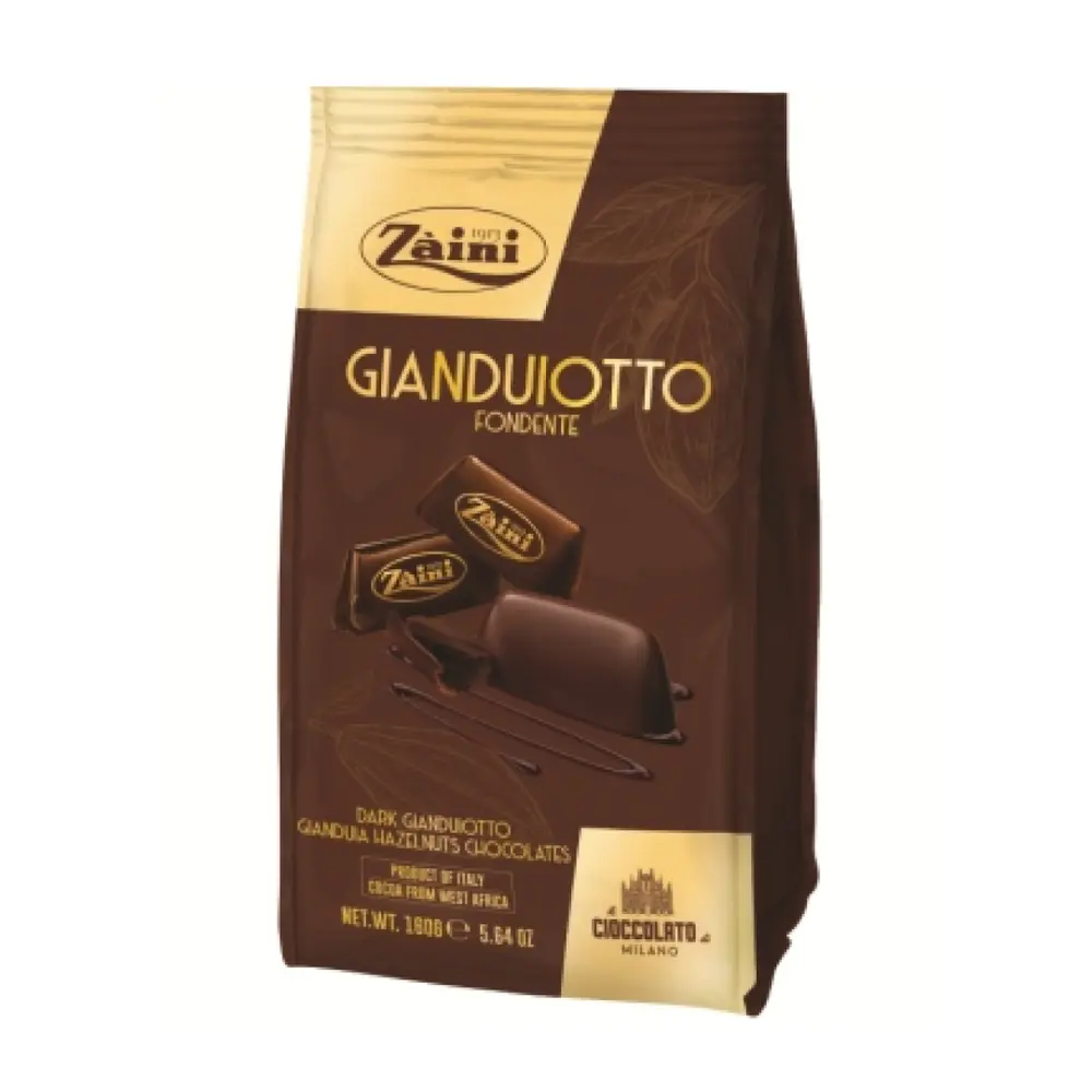 Socola Đắng Nhân Hạt Phỉ, Gianduiotto Fondente, Dark Gianduia Hazelnuts Chocolates, 5.64 oz (160g) - ZAINI