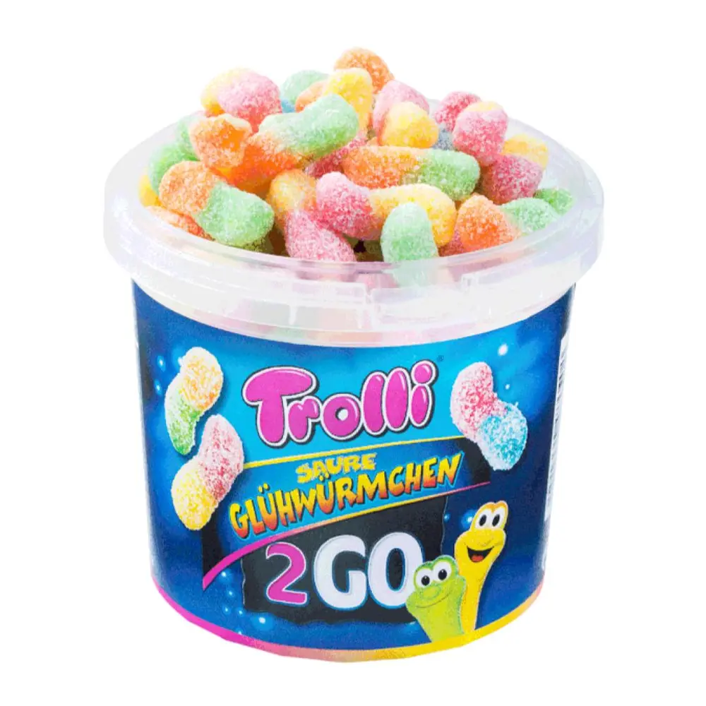 Kẹo Dẻo Trái Cây Hình Sâu Vị Chua, Sour Glowworms 2Go (150g) - TROLLI