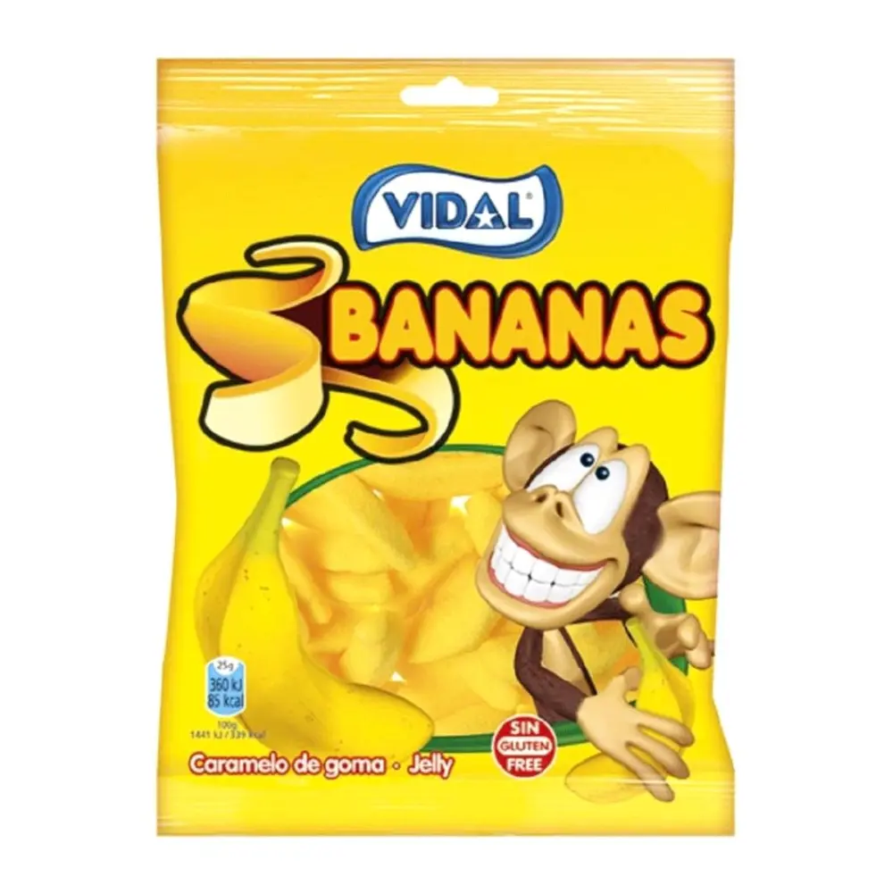 Kẹo Dẻo Hình Trái Chuối, Bananas, Banana Flavoured Gummies (100g) - VIDAL