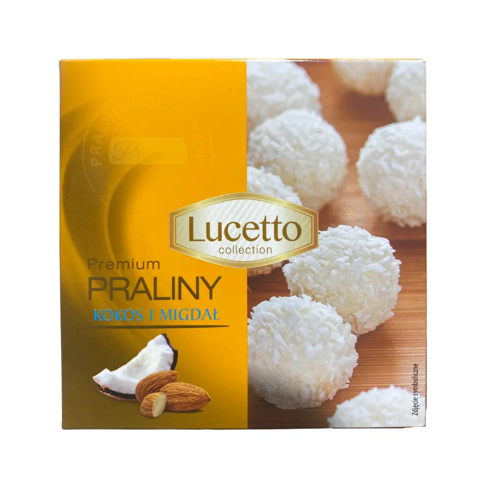 Socola Trắng Nhân Dừa Hạnh Nhân (Vàng), Premium Pralines, Coconut & Almond, 5.3 oz (150g) - LUCETTO