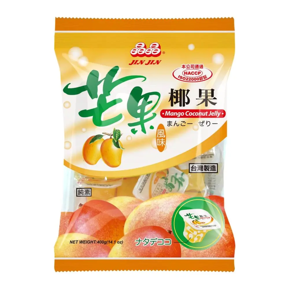 Thạch Dừa Xoài, Mango Coconut Jelly, 14.10 oz (400g) - JIN JIN