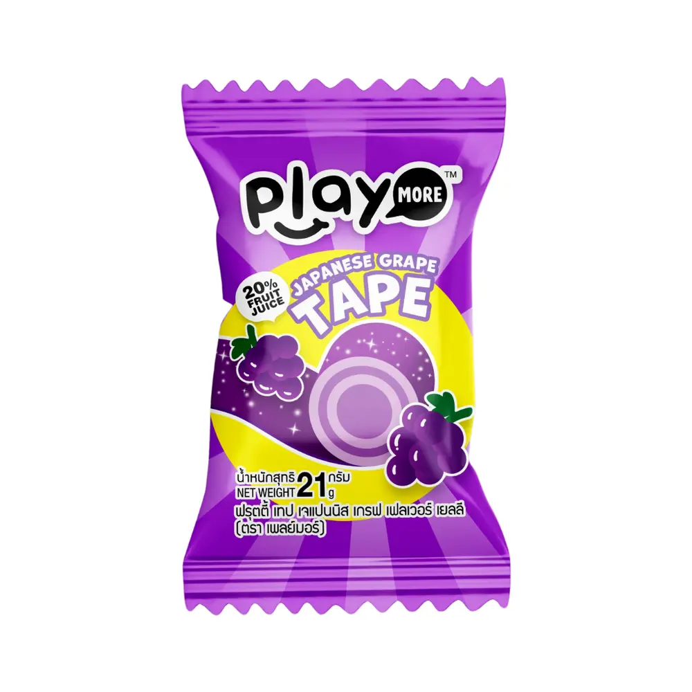 Kẹo Dẻo Cuộn Vị Nho, Japanese Grape Chewy Tape, 20% Fruit Juice (21g) - PLAYMORE