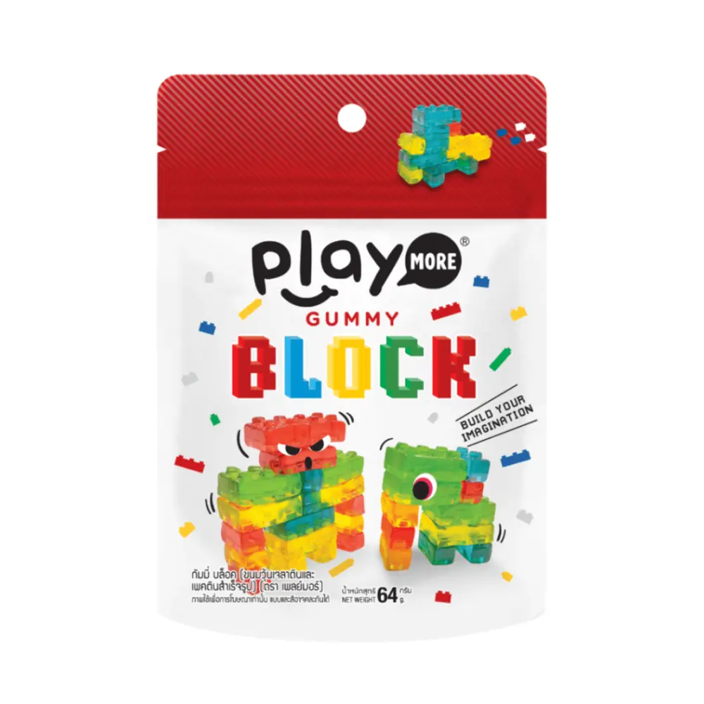 Kẹo Dẻo Xếp Hình, 4D Block Gummy (64g) - PLAYMORE