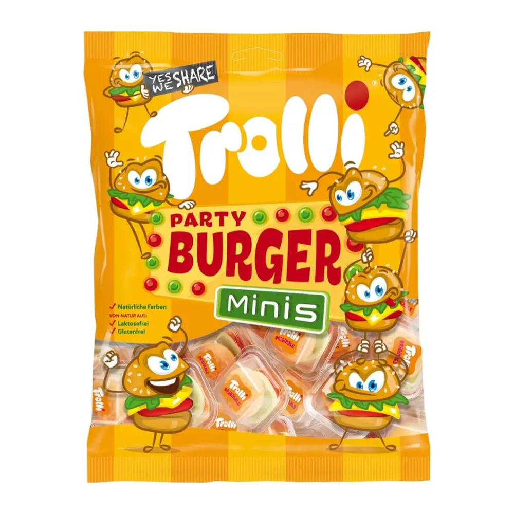 Kẹo Dẻo Trái Cây Hình Hamburger, Mini Burger Gummy, 10 Gói (170g) - TROLLI