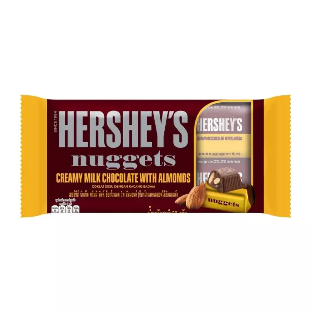 Socola Kem Sữa Hạnh Nhân, Nuggets, Creamy Milk Chocolate with Almonds (56g) - HERSHEY'S