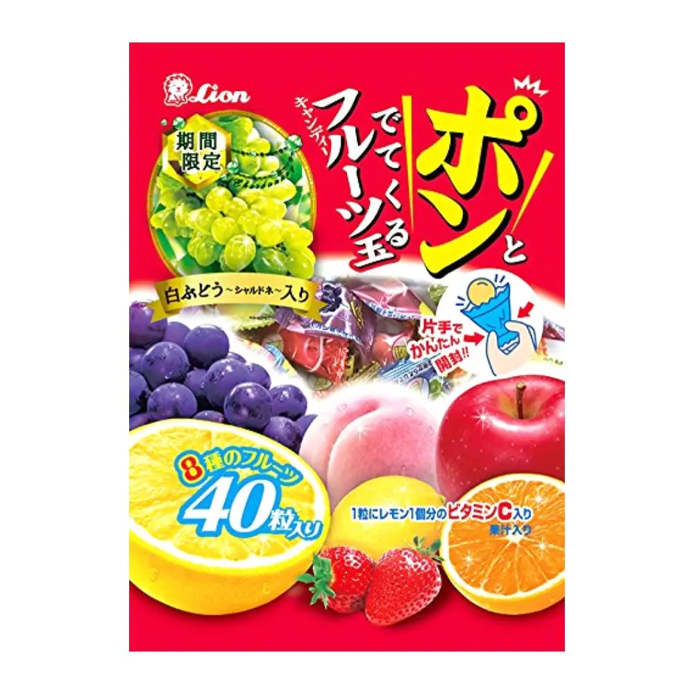Kẹo Trái Cây Tổng Hợp, Fruit Ball Candy (140g) - LION