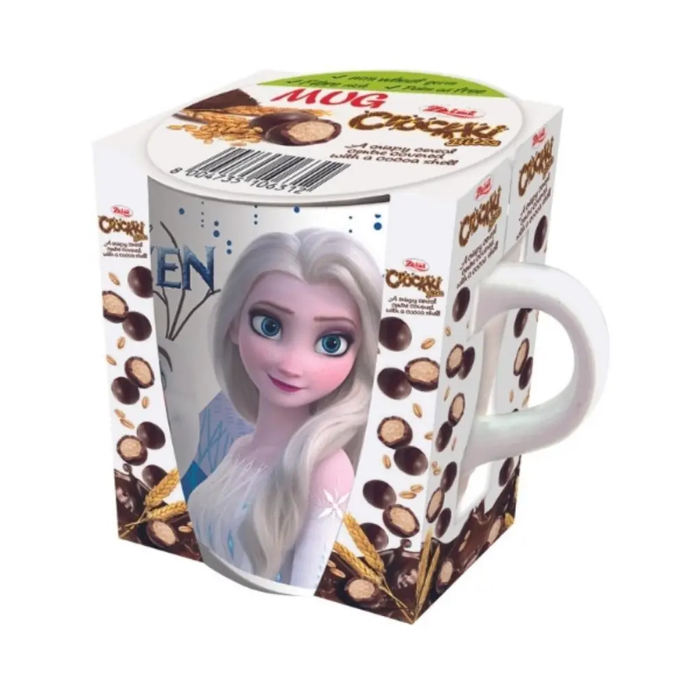 Viên Ngũ Cốc Phủ Socola, Disney Frozen Mug, Crockki Bites, Crispy Wheat Covered with A Cocoa Shell (30g) - ZAINI