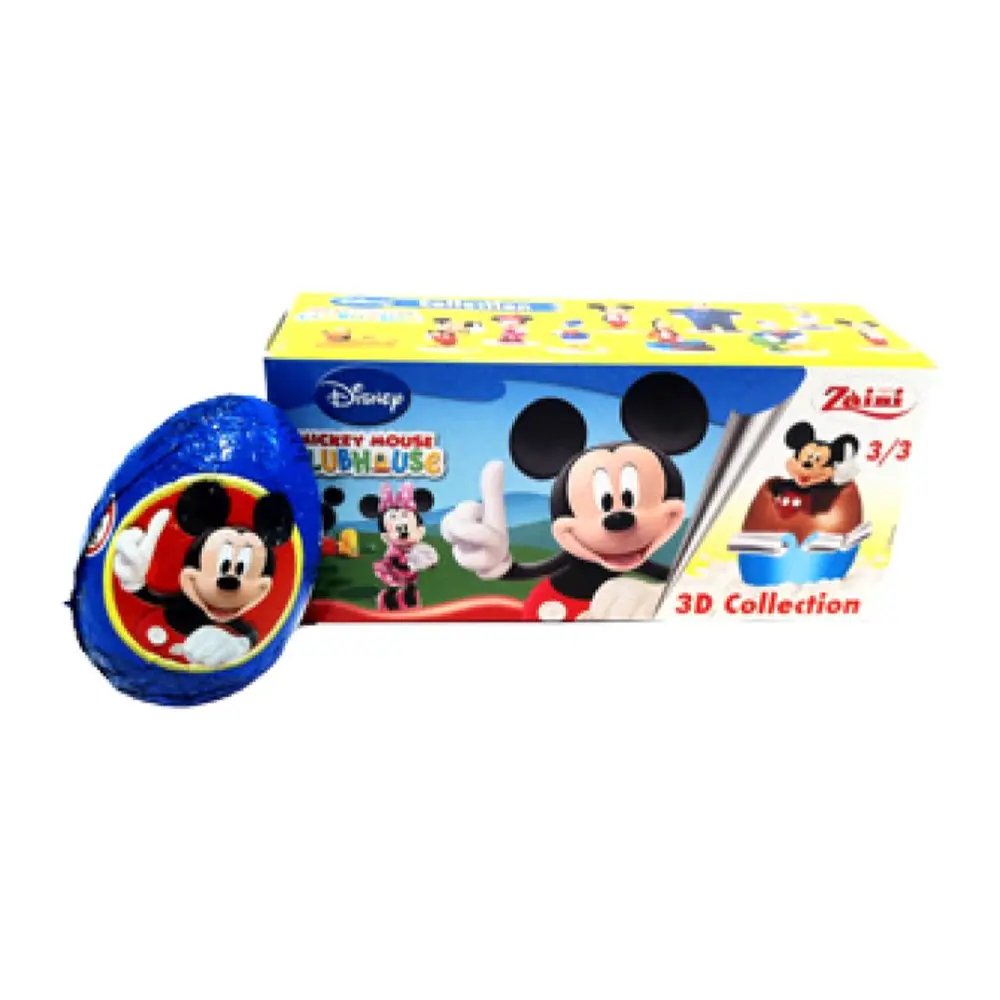 Socola Trứng Đồ Chơi, Disney Mickey Mouse Clubhouse, Milk Chocolate Eggs with a Surprise, 3 Trứng (60g) - ZAINI