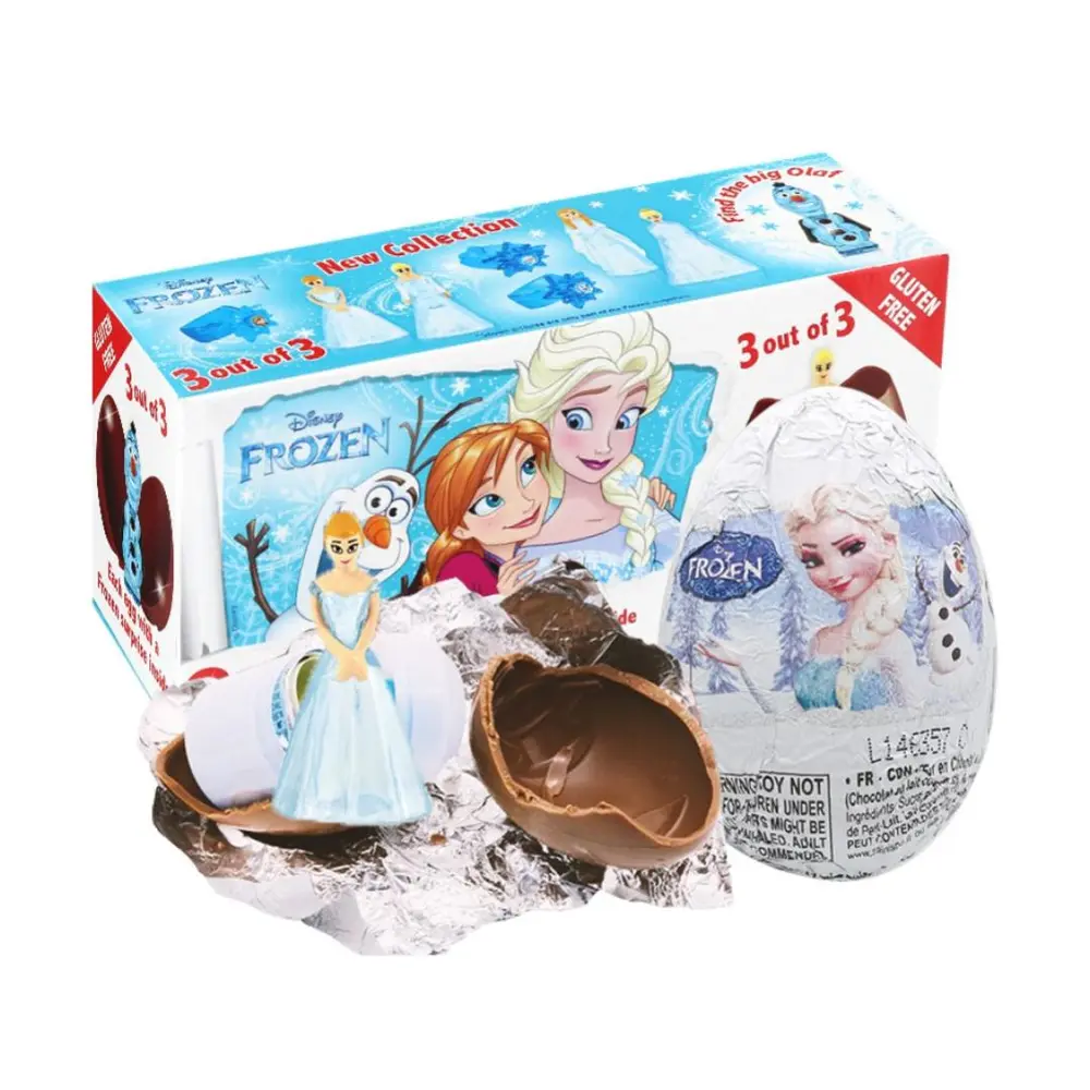 Socola Trứng Đồ Chơi, Disney Frozen Elsa, Milk Chocolate Eggs with a Surprise, 3 Trứng (60g) - ZAINI
