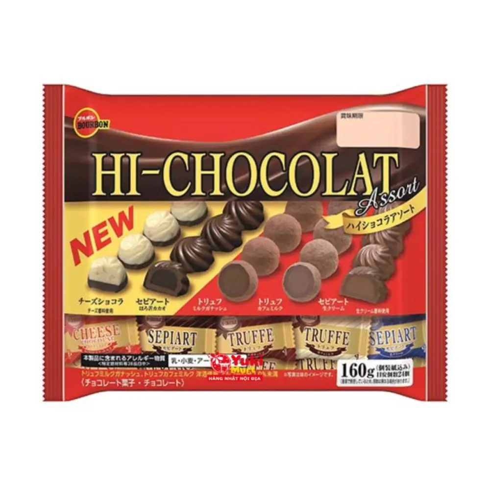 Socola Tổng Hợp 5 Loại, Hi-Chocolat Assort (160g) - BOURBON