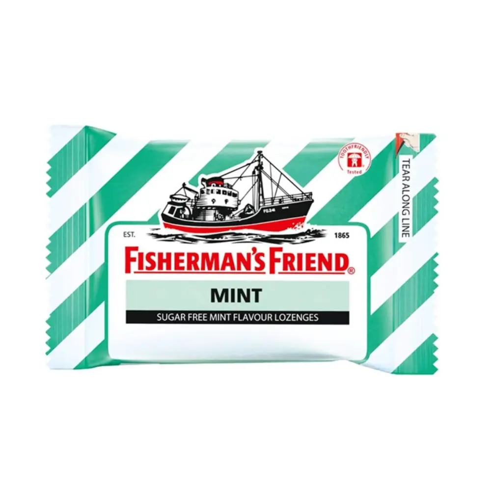 Kẹo Cay Con Tàu Vị Bạc Hà, Sugar Free Flavour Lozenges, Mint, 22 Viên (25g) - FISHERMAN'S FRIEND