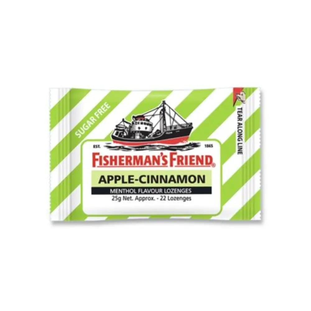 Kẹo Cay Con Tàu Vị Táo & Quế, Sugar Free Menthol Flavour Lozenges, Apple & Cinnamon, 22 Viên (25g) - FISHERMAN'S FRIEND