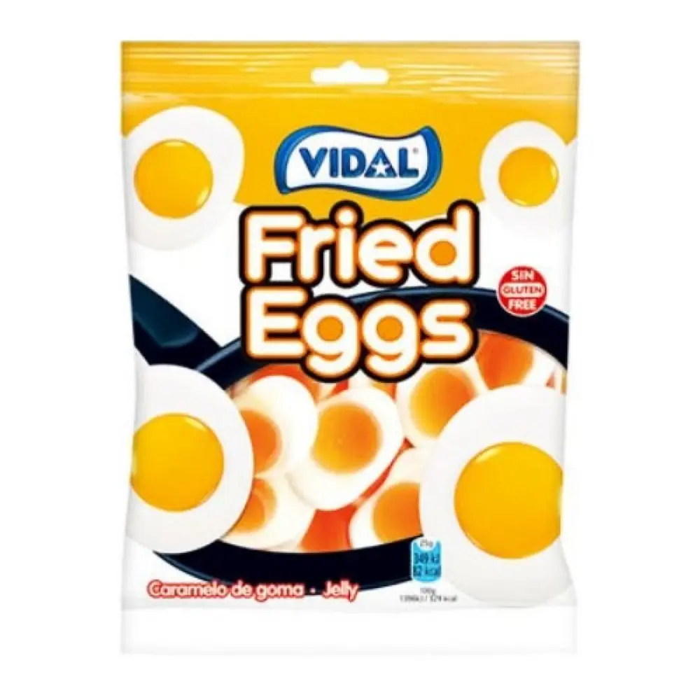 Kẹo Dẻo Hình Quả Trứng Chiên, Fried Eggs Gummy, Cream Flavour (80g) - VIDAL