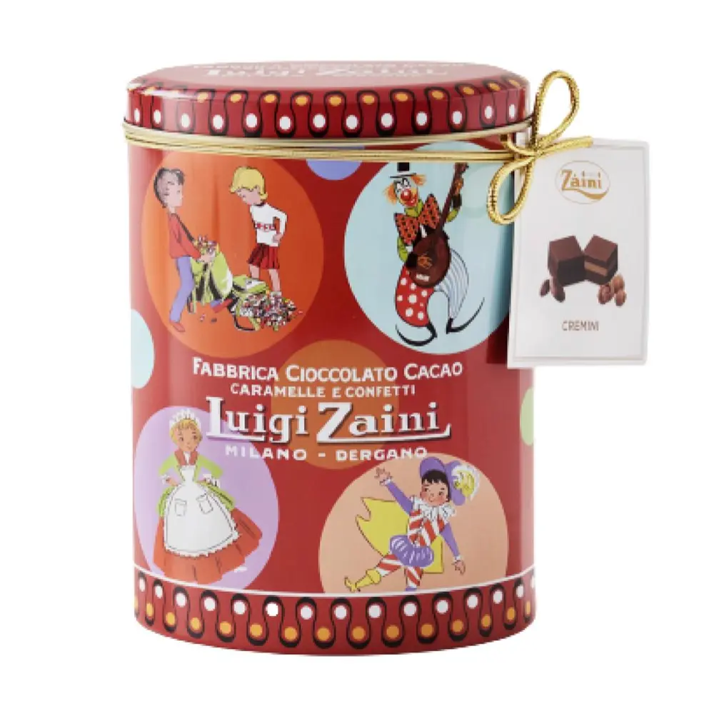 Socola Nhân Kem Hạt Phỉ & Cacao, Luigi Zaini, Fabbrica Cioccolato Cacao, Cremini Retro Gift Tin (186g) - ZAINI