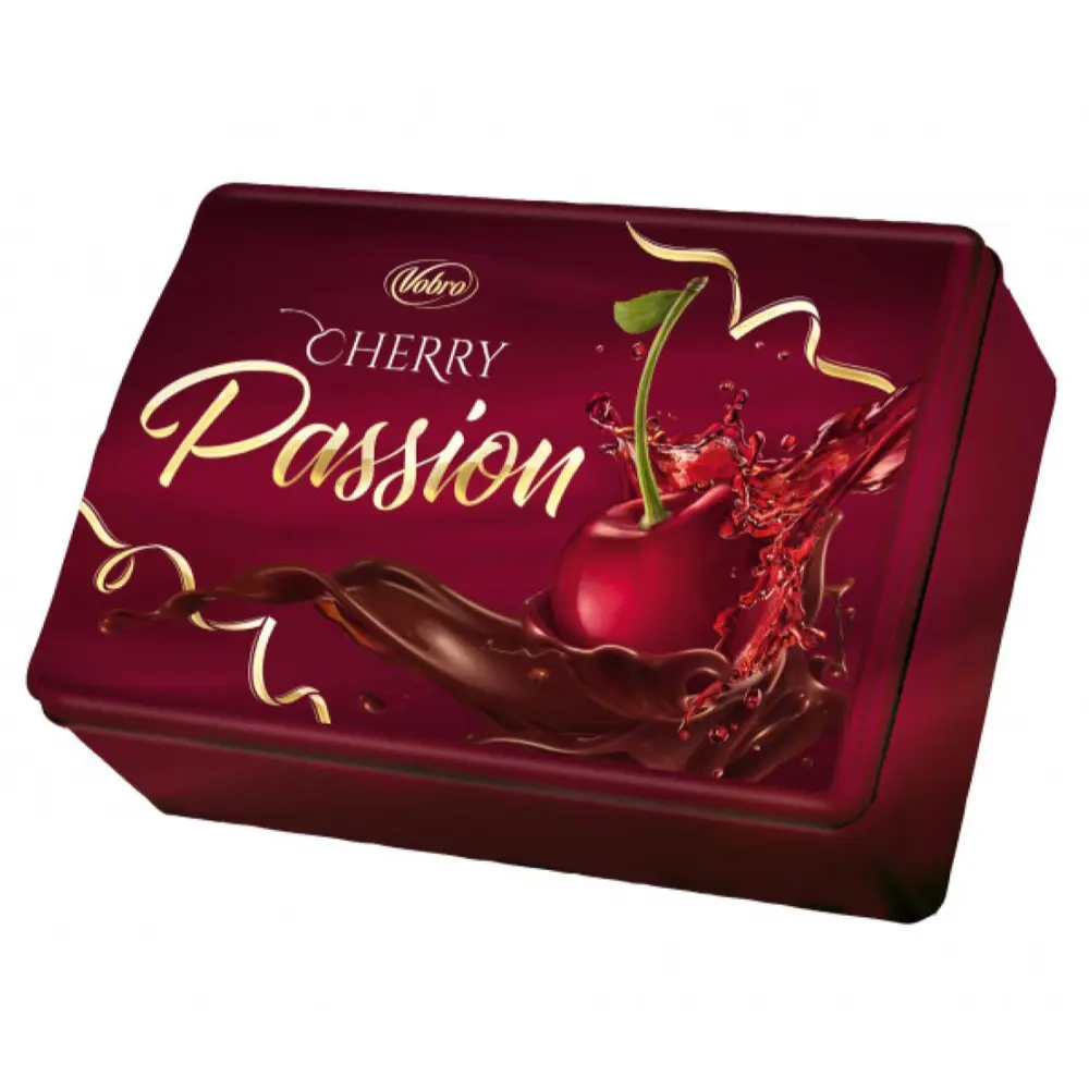 Socola Nhân Anh Đào Ngâm Rượu Hộp Thiếc, Cherry Passion, Metal Box (280g) - VOBRO
