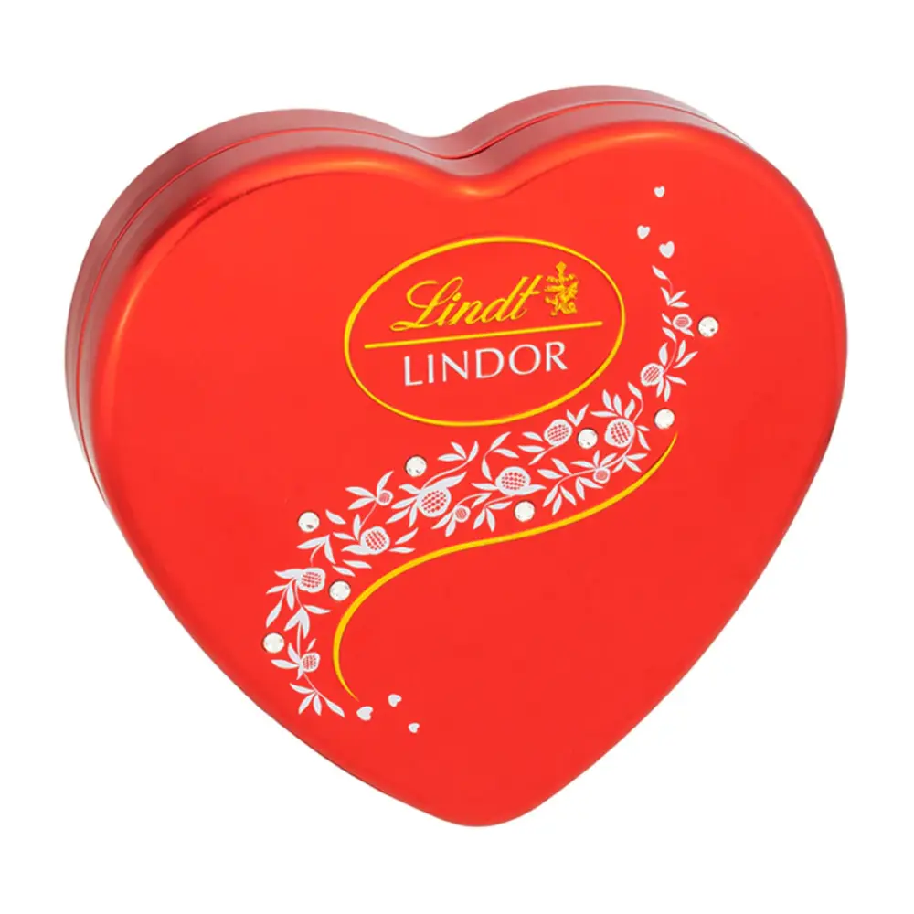 Socola Sữa Hộp Trái Tim, Lindor, Milk Chocolate, Crystal Heart Tin (96g) - LINDT