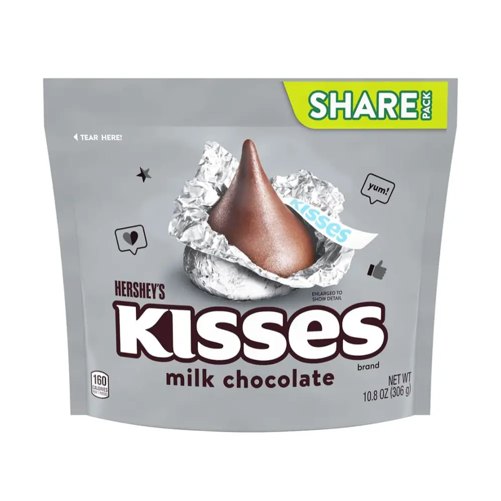 Socola Sữa, Kisses, Milk Chocolate, Share Pack, 10.8 oz (306g) - HERSHEY'S
