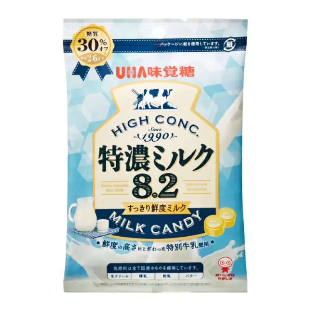 Kẹo Sữa Tươi, UHA High Conc. 8.2 Milk Candy, Original (75g) - MIKAKUTO TOKUNO