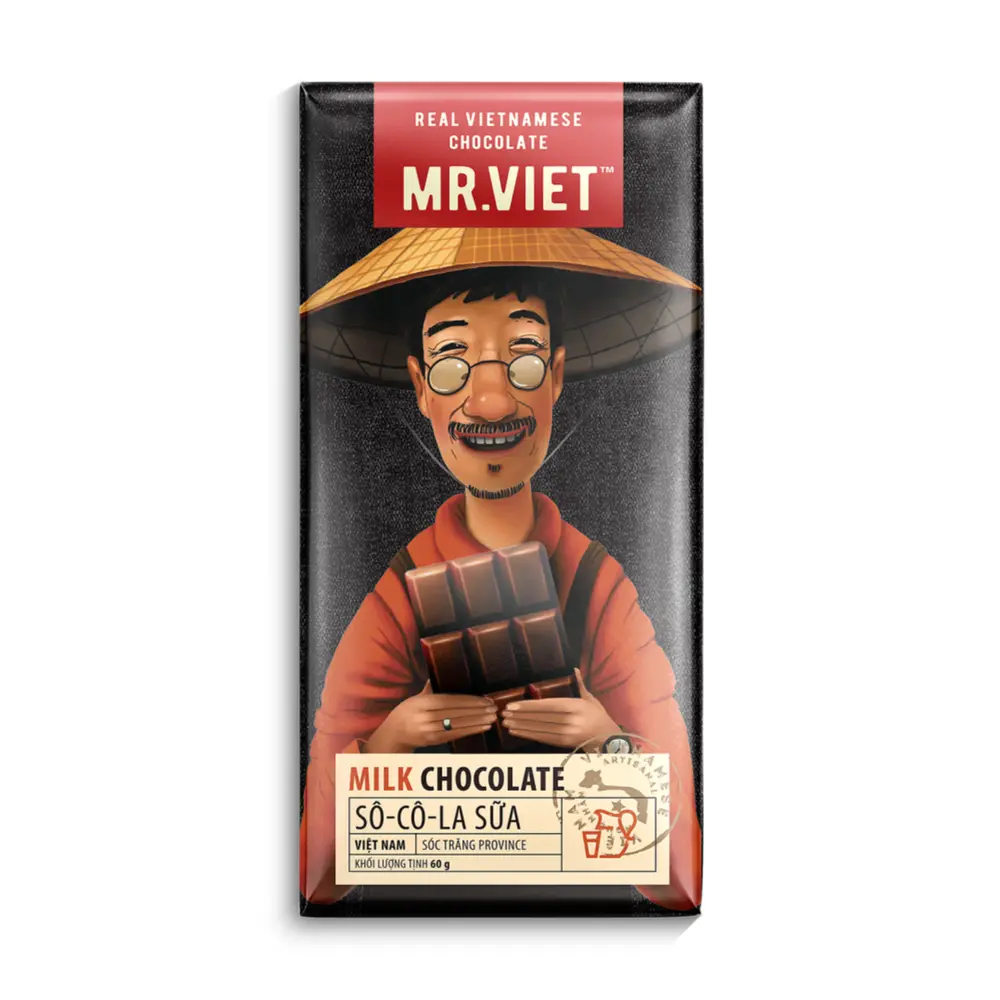 Socola Sữa Sóc Trăng, Milk Chocolate (100g) - MR. VIET