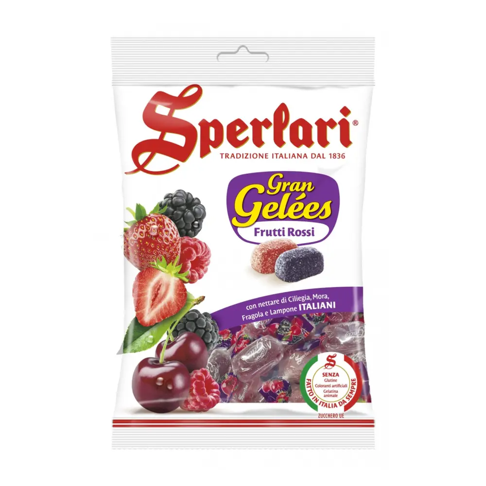 Kẹo Thạch Anh Đào, Dâu Tây & Mâm Xôi, Gran Gelees, Frutti Rossi (175g) - SPERLARI