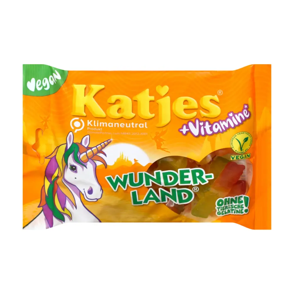 Kẹo Dẻo Trái Cây Vitamin, Wunderland, + Vitamine Vegan Gummies (175g) - KATJES