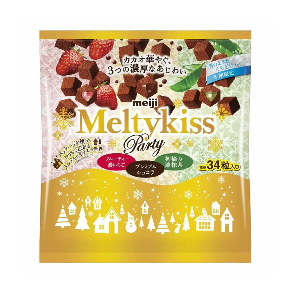 Socola Tươi Tổng Hợp 3 Vị, Meltykiss, Party, 34 Viên (138g) - MEIJI