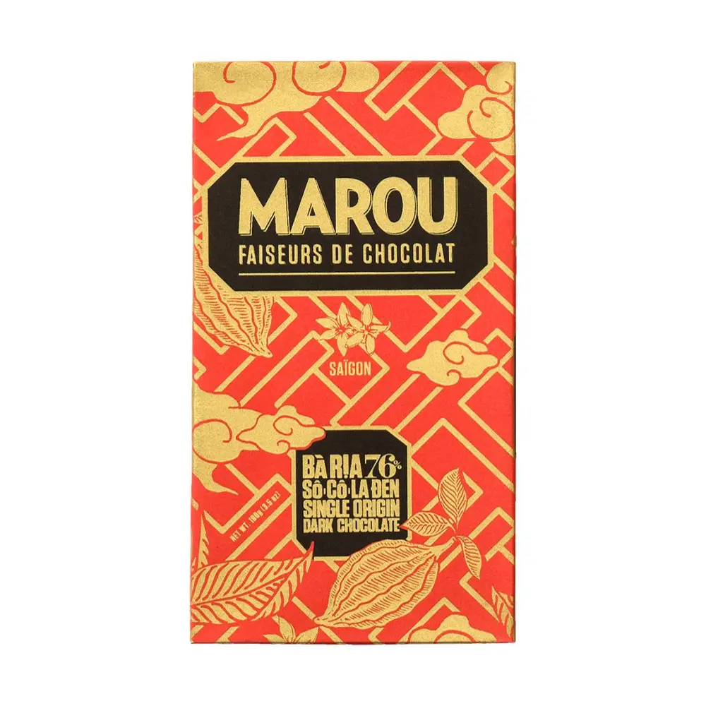Socola Đen Nguyên Chất, Ba Ria 76% Single Origin Dark Chocolate (80g) - MAROU