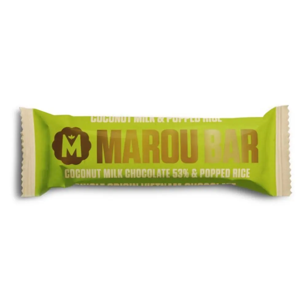 Socola 53% Vị Sữa Dừa & Bỏng Cốm, Marou Bar, Coconut Milk Chocolate 53% & Popped Rice (35g) - MAROU