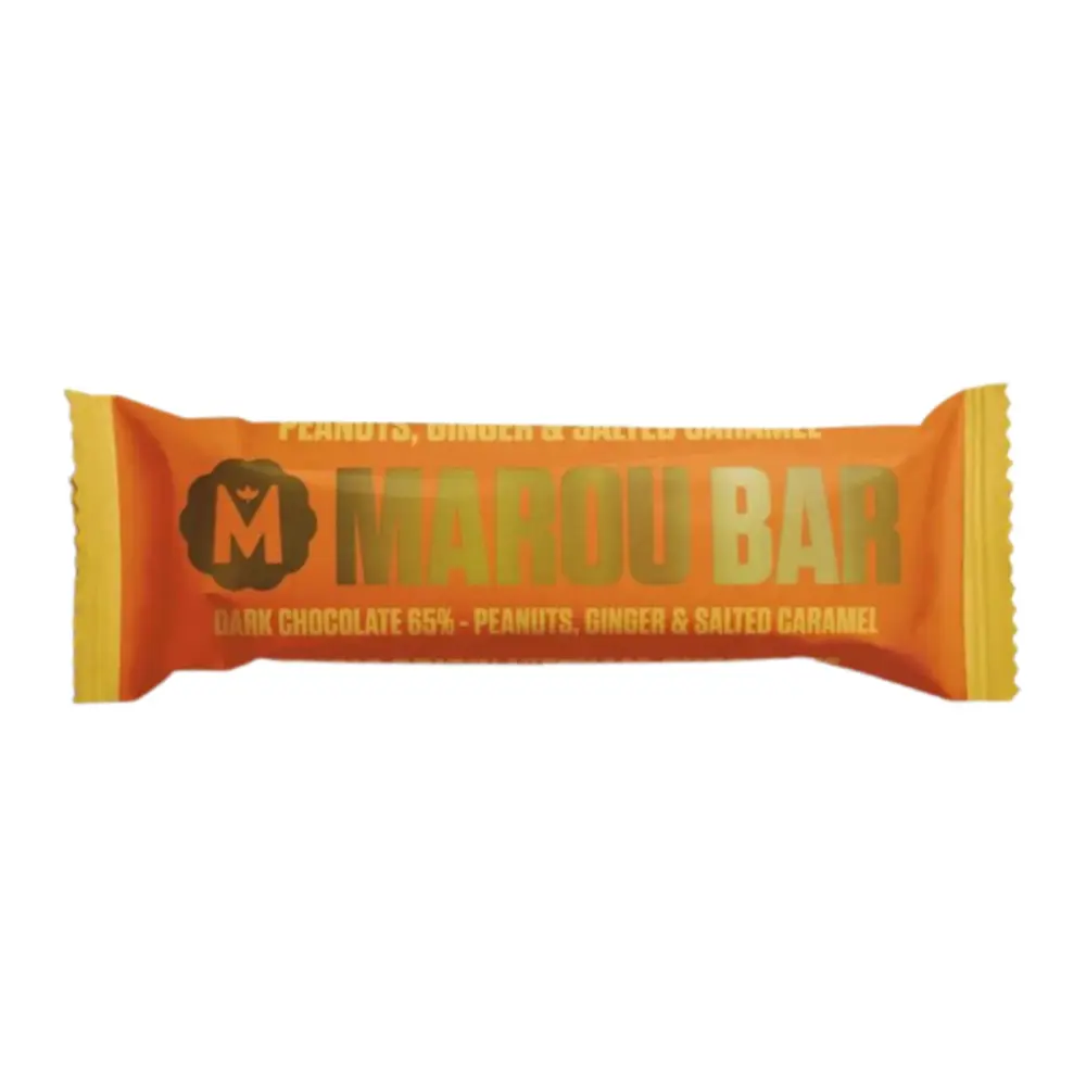 Socola Đen 65% Vị Đậu Phộng, Gừng & Caramel Muối, Marou Bar, Dark Chocolate 65% - Peanut, Ginger & Salted Caramel (35g) - MAROU