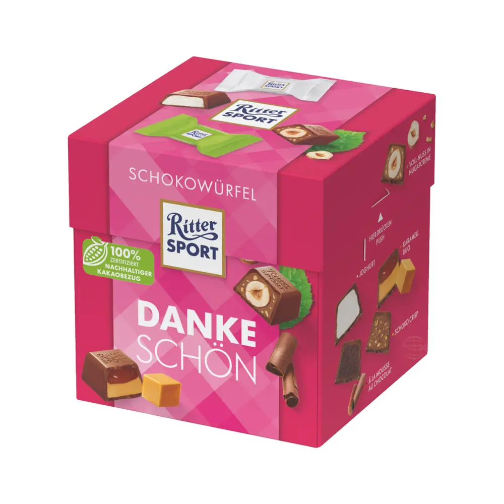 Socola Viên Tổng Hợp, Choco Cubes, Thank You (176g) - RITTER SPORT
