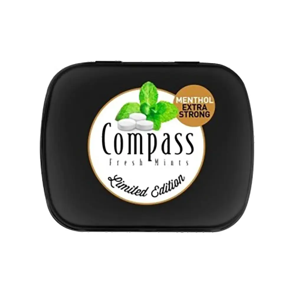 Kẹo The Bạc Hà Không Đường, Fresh Mints, Menthol Extra Strong, Sugar Free (14g) - COMPASS