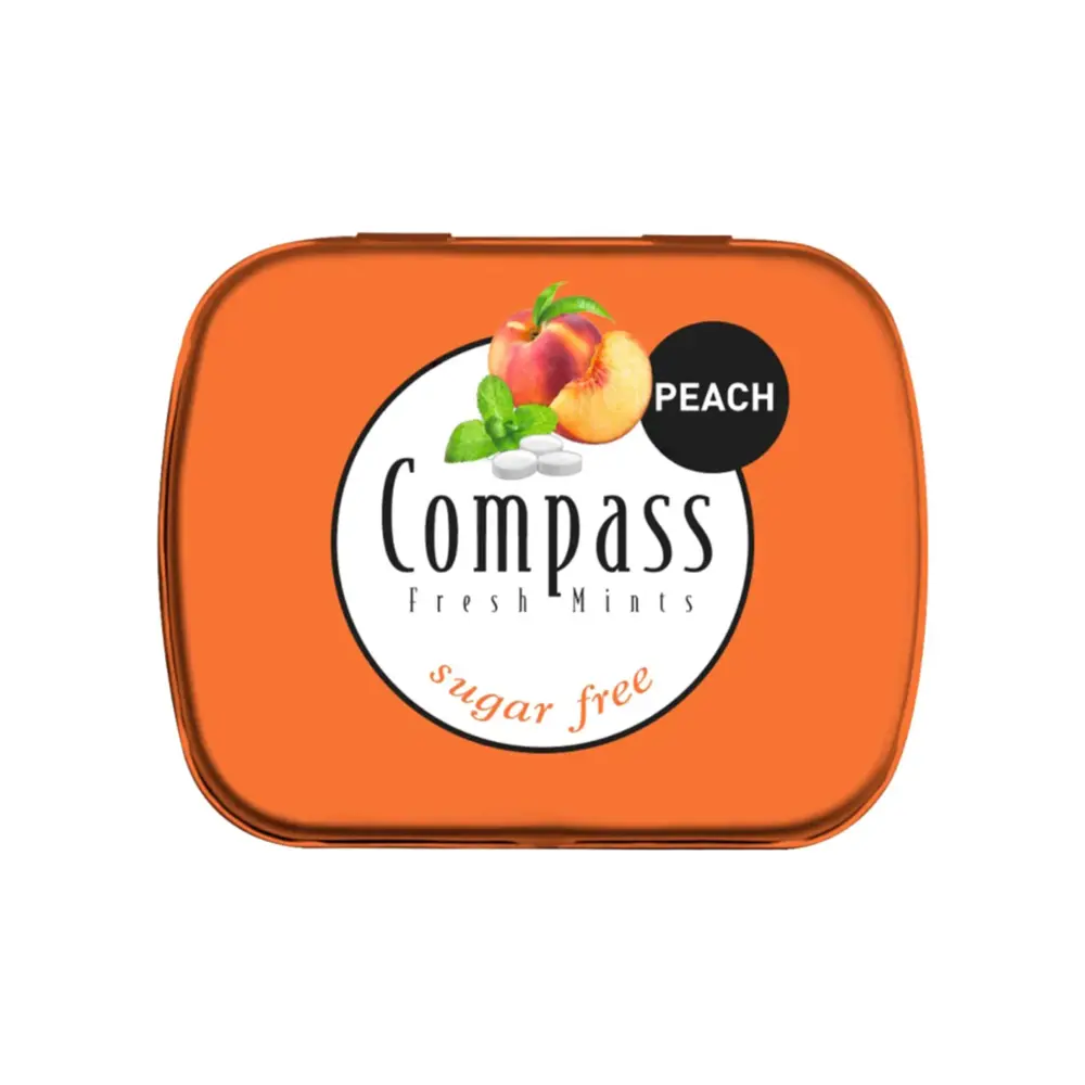 Kẹo The Đào Không Đường, Fresh Mints, Peach, Sugar Free (14g) - COMPASS