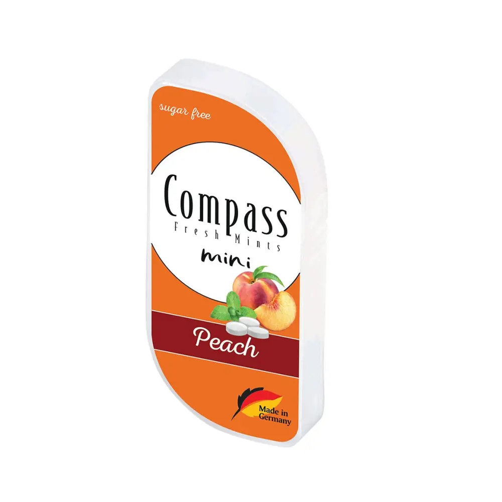Kẹo The Đào Không Đường, Fresh Mints Mini, Peach, Sugar Free (7g) - COMPASS