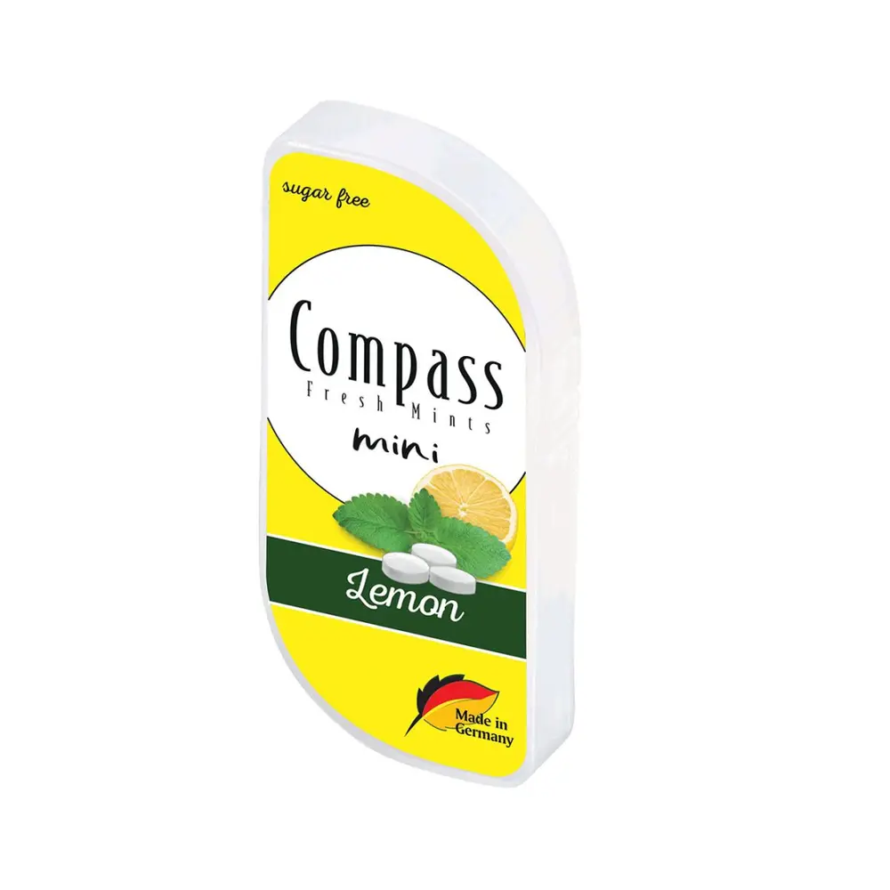 Kẹo The Chanh Không Đường, Fresh Mints Mini, Lemon, Sugar Free (7g) - COMPASS
