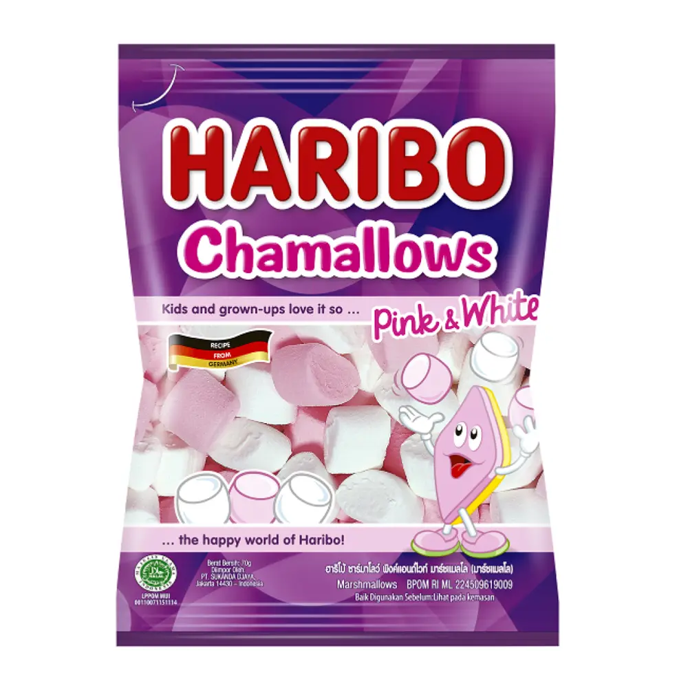 Kẹo Xốp Marshmallow, Chamallows, Pink & White (150g) - HARIBO