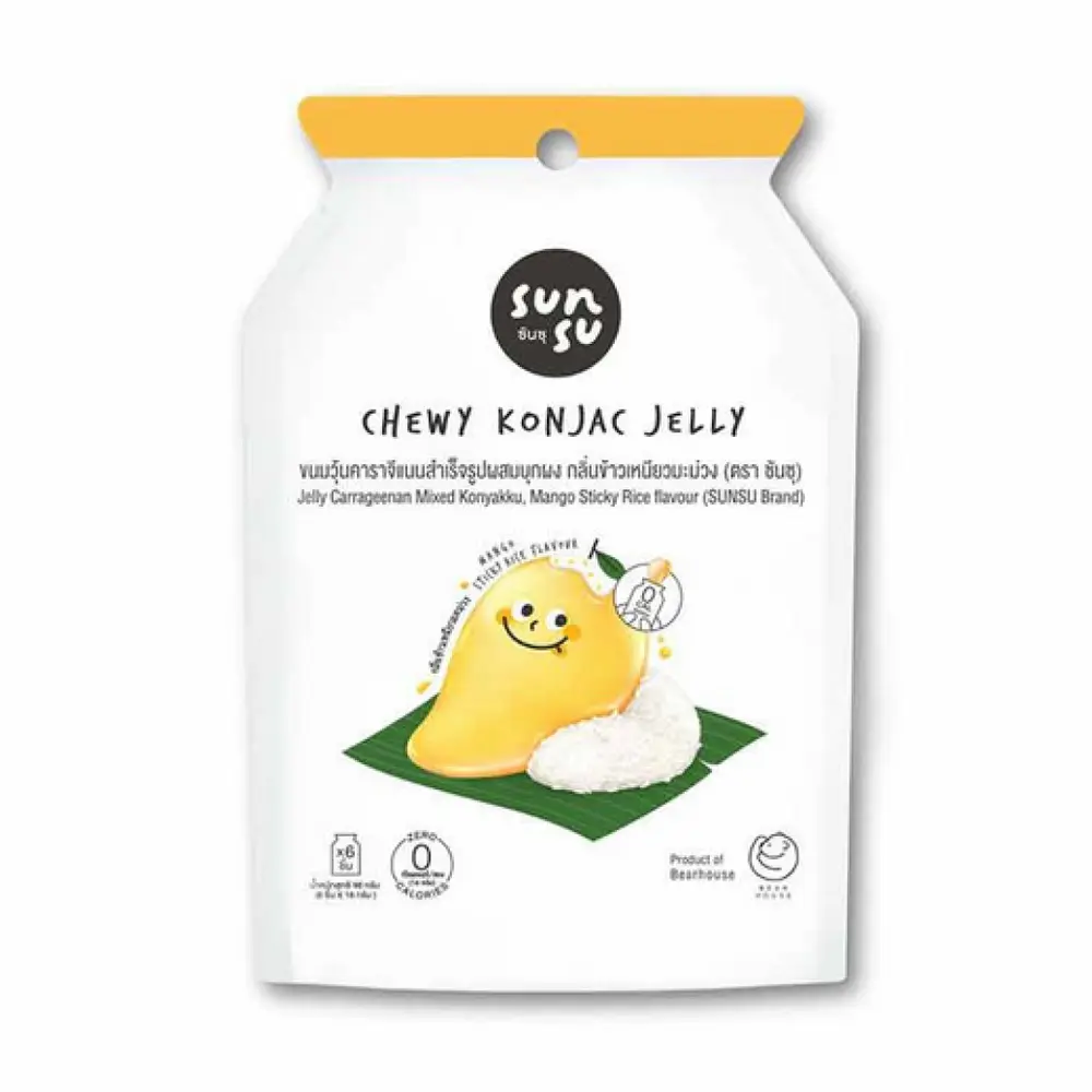 Thạch Vị Xôi Xoài, Chewy Konjac Jelly, Mango Sticky Rice, 0 Calories, 6 Cái (96g) - SUNSU