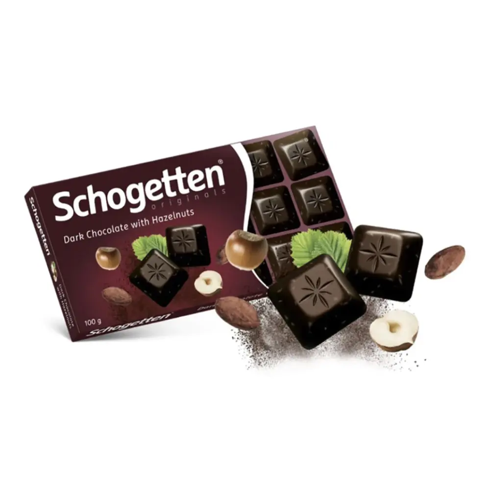 Socola Đắng Hạt Phỉ, Dark Chocolate with Hazelnuts (100g) - SCHOGETTEN