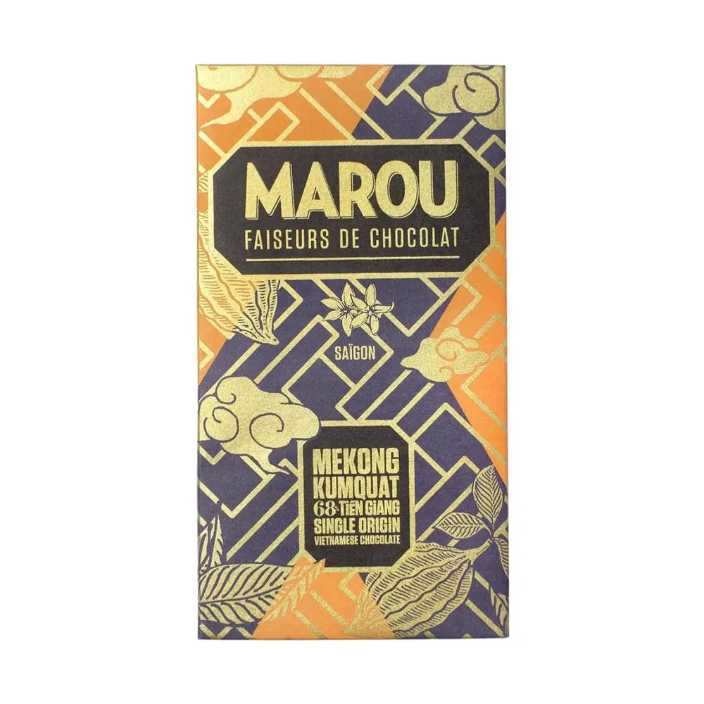 Socola Vị Quất, Tien Giang 68% Single Origin Vietnamese Chocolate, Mekong Kumquat (80g) - MAROU
