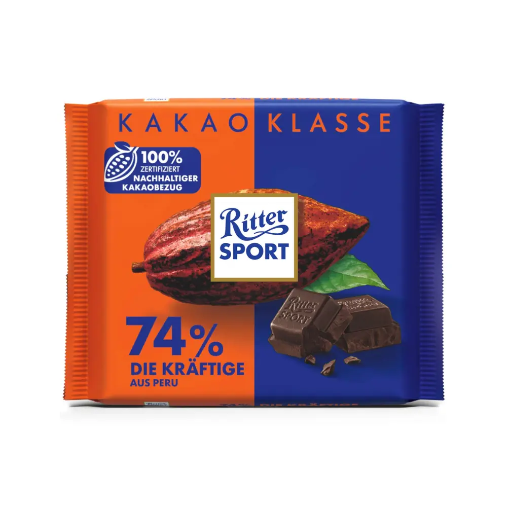 Socola Đắng, Kakao-Klasse, 74% Die Kraftige Aus Peru (100g) - RITTER SPORT