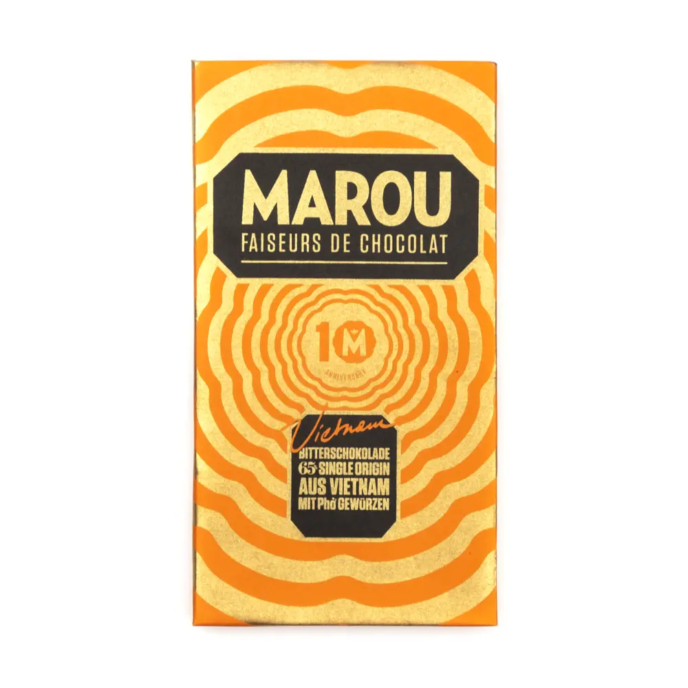 Socola Đen & Gia Vị Phở, 65% Single Origin Dark Chocolate, Pho Spice (80g) - MAROU
