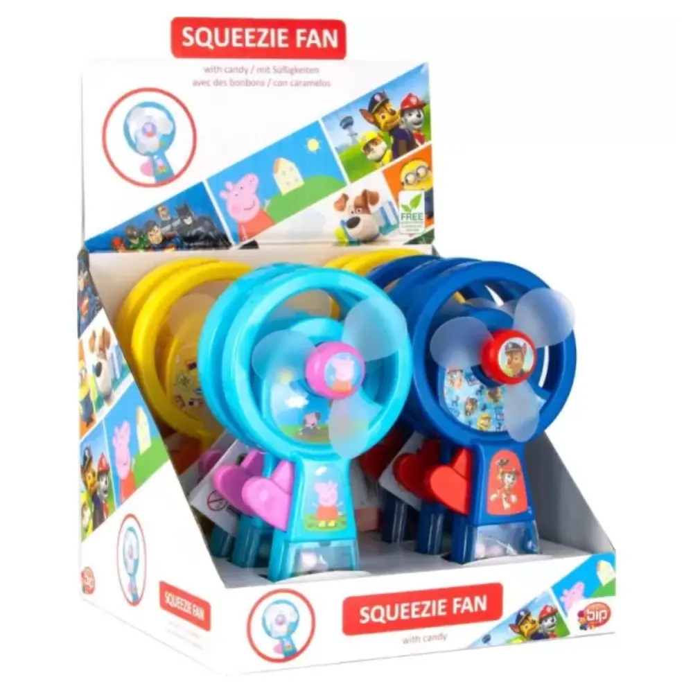 Kẹo Quạt Đồ Chơi Nhiều Màu, Squeezie Fan with Candy (72g) - BIP