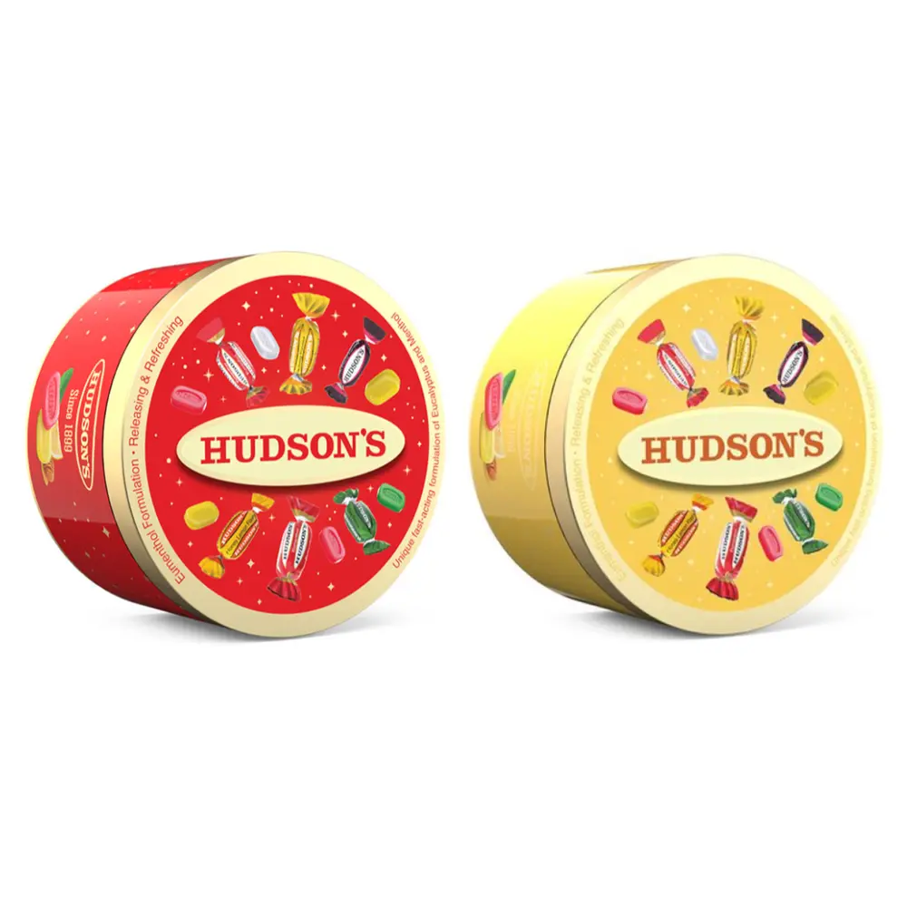 Kẹo Ngậm Bạc Hà Tổng Hợp (Vàng), Eumenthol Drops, Mixed Flavours (200g) - HUDSON'S
