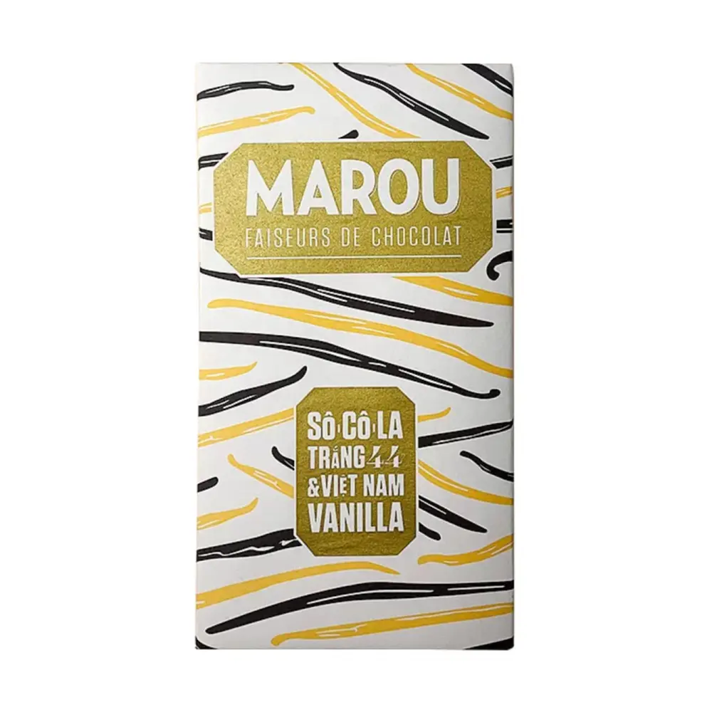 Socola Trắng Vị Vani, White Chocolate 44% & Viet Nam Vanilla (80g) - MAROU