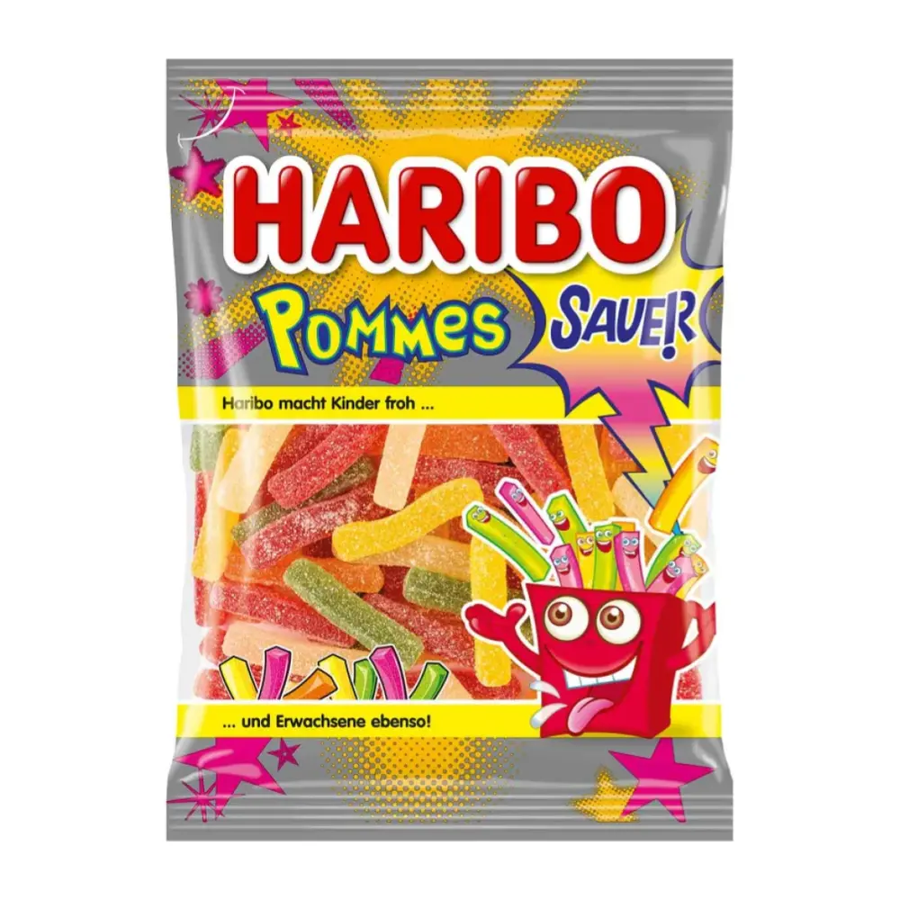Kẹo Dẻo Khoai Tây Chiên Vị Chua, Gummies, Pommes Sauer (100g) - HARIBO
