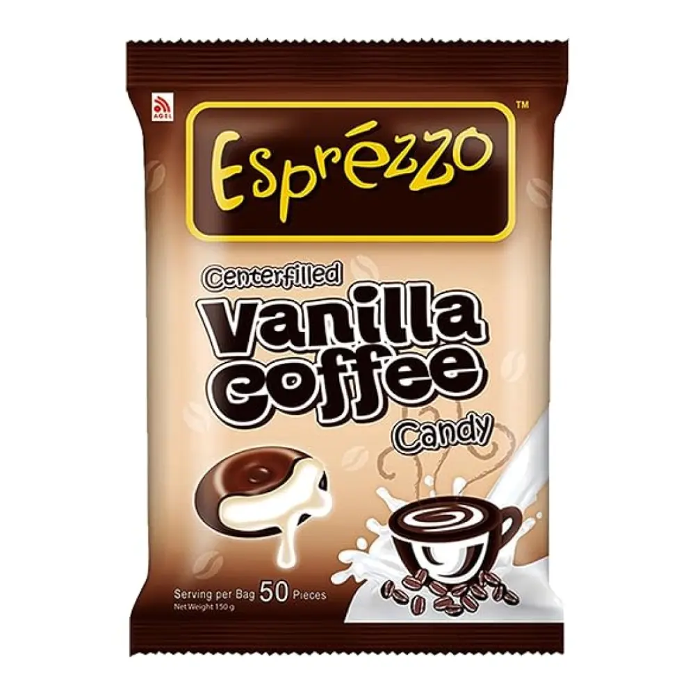 Kẹo Cà Phê Nhân Cà Phê Vani, Esprezzo, Centerfilled Vanilla Coffee Candy (150g) - AGEL
