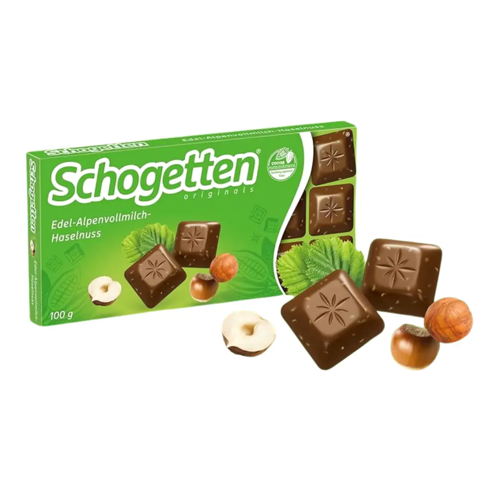Socola Sữa Hạt Phỉ, Edel-Alpenvollmilch-Haselnuss (100g) - SCHOGETTEN